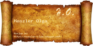Heszler Olga névjegykártya